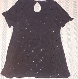 Encore Black Sequined blouse